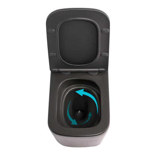 Унитаз подвесной Qtap Tern Ultra Quiet Anthracite с сиденьем Soft-close (QT17332303ASAN)
