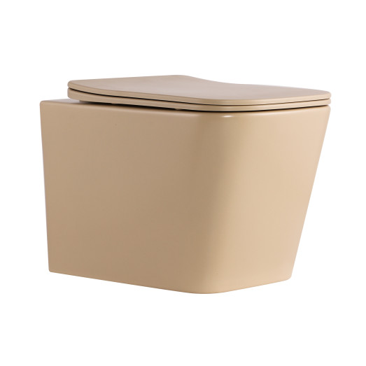 Унитаз подвесной Qtap Tern Ultra Quiet Beige с сиденьем Soft-close (QT17332303ASSB)