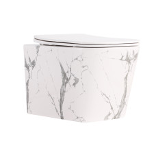 Унитаз подвесной Qtap Tern Ultra Quiet Marble с сиденьем Soft-close (QT17332303ASMR)