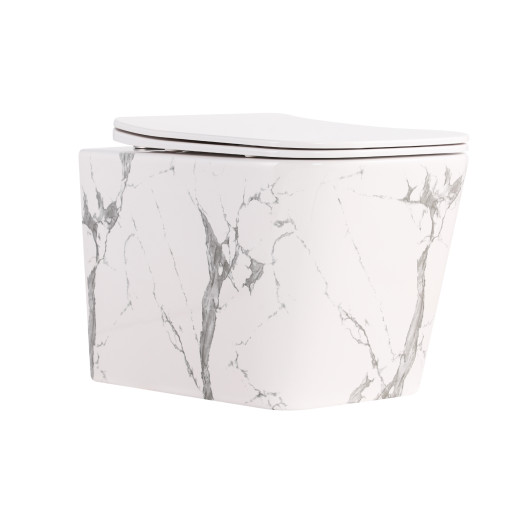 Унитаз подвесной Qtap Tern Ultra Quiet Marble с сиденьем Soft-close (QT17332303ASMR)