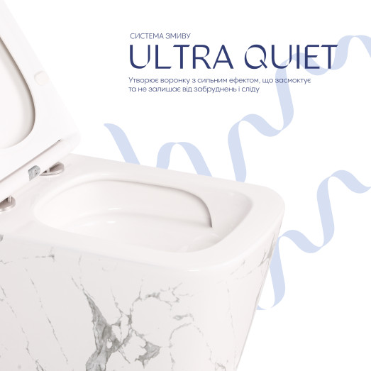 Унитаз подвесной Qtap Tern Ultra Quiet Marble с сиденьем Soft-close (QT17332303ASMR)