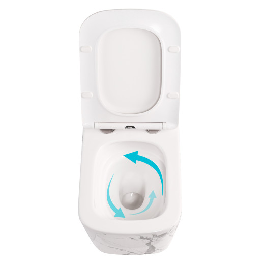 Унитаз подвесной Qtap Tern Ultra Quiet Marble с сиденьем Soft-close (QT17332303ASMR)