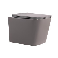 Унитаз подвесной Qtap Tern Ultra Quiet Stone Grey с сиденьем Soft-close (QT17332303ASSG)