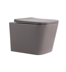 Унитаз подвесной Qtap Tern Ultra Quiet Stone Grey с сиденьем Soft-close (QT17332303ASSG)