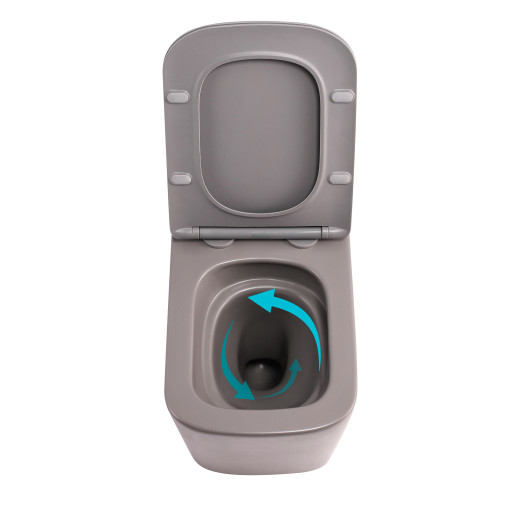 Унитаз подвесной Qtap Tern Ultra Quiet Stone Grey с сиденьем Soft-close (QT17332303ASSG)