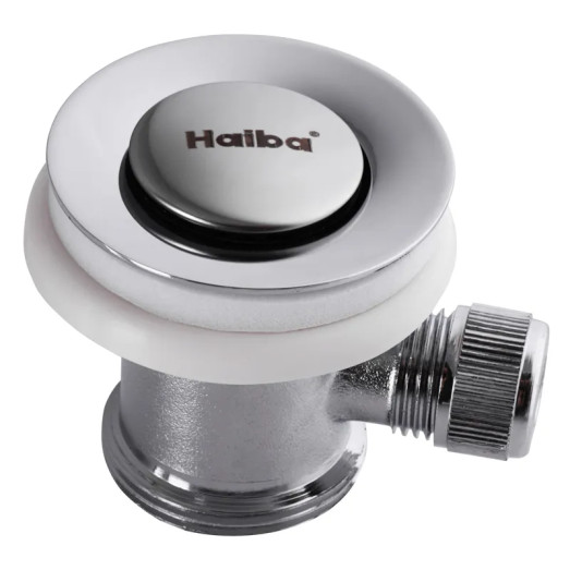 Рычажный донный клапан для умывальника Haiba POP-UP с переливом (Цвет хром) 1 1/4'' (AC0019)