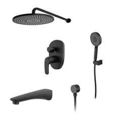 Встроенная душевая система со смесителем Koer KB-64008-05 черная (KR3477)