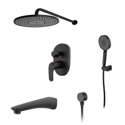 Встроенная душевая система со смесителем Koer KB-64008-05 черная (KR3477)