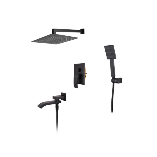 Встроенная душевая система со смесителем Koer KB-66007-05 черная (KR3465)