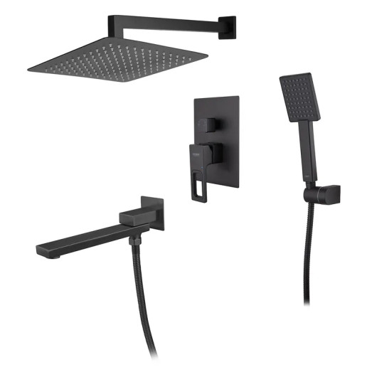 Встроенная душевая система со смесителем Koer KB-66009-05 черная (KR3509)