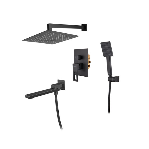Встроенная душевая система со смесителем Koer KB-66009-05 черная (KR3509)