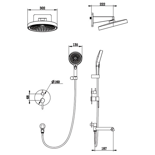 Вбудована душова система Koer KB-66029-01 (KR5483)