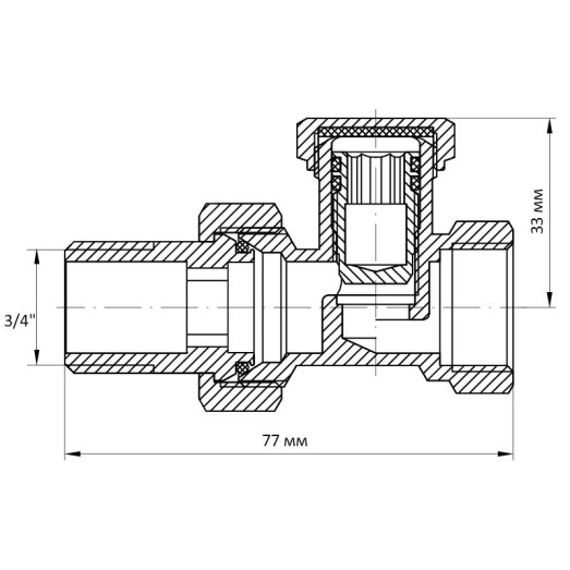Вентиль прямой 3/4x3/4 Koer KR.904 (KR0141)