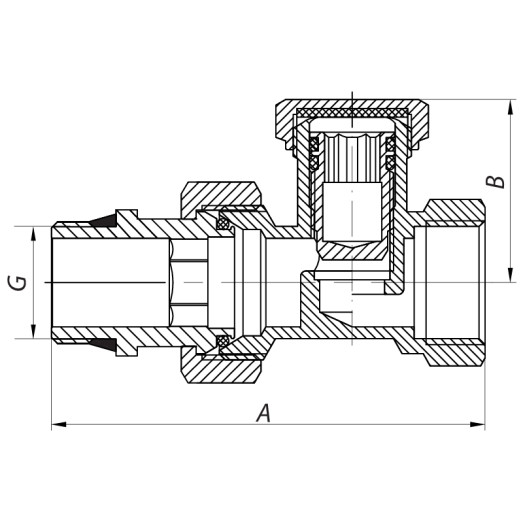 Вентиль прямой 1/2x1/2 «антипротечка» Koer KR.904-Gi (KR0176)