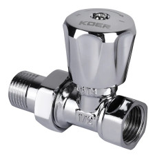 Вентиль радиаторный (хромированный) 1/2x1/2 Koer KR.903.CHR (KR2822)