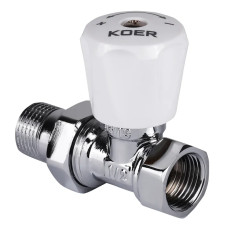 Вентиль радиаторный (хромированный) 1/2x1/2 Koer KR.903.CHR.W (KR2823)