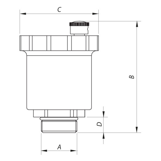 Повітровідвідник автоматичний прямий KOER KR.1255 - 1/2" (KR2668)