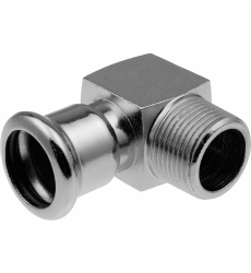 Отвод с наружной резьбой KAN Steel - короткий 15xR3/8 (1509070013)