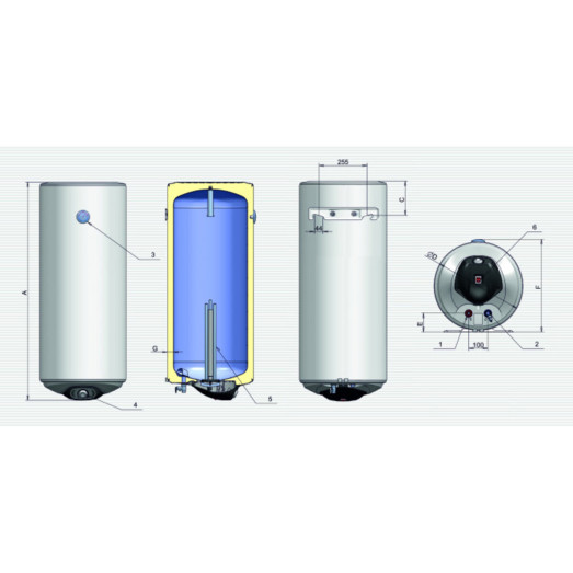 Бойлер Eldom Eureka 80 SLIM 2x1.0 kW WV08039D