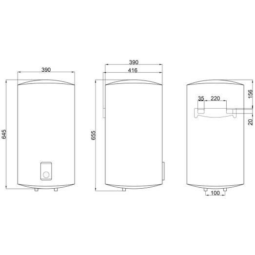 Бойлер Thermo Alliance 50 л вертикальный, сухой ТЭН 2,0 кВт (D50V20J2DK)
