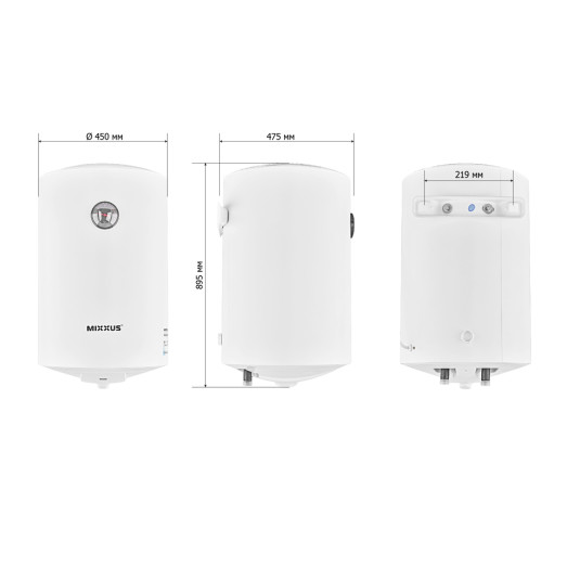 Водонагреватель «Цилиндр» MIXXUS EWH-07100 ROUND WET накопительный 100 л, мокрый тэн 1,5 kW (WH0603)