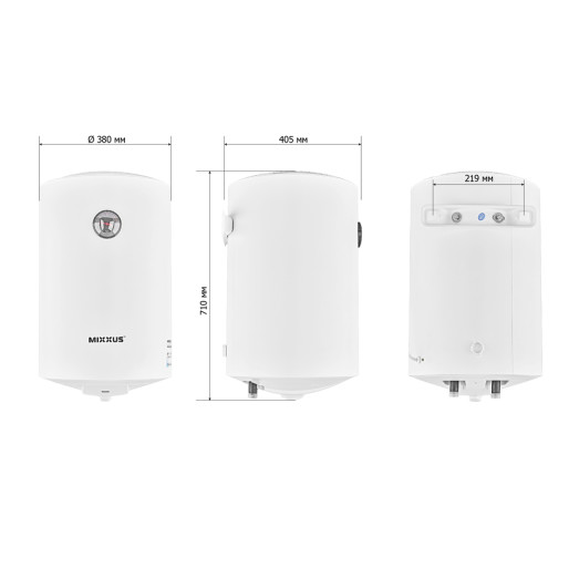 Водонагреватель «Цилиндр» MIXXUS EWH-07050 ROUND WET накопительный 50 л, мокрый тэн 1,5 kW (WH0601)