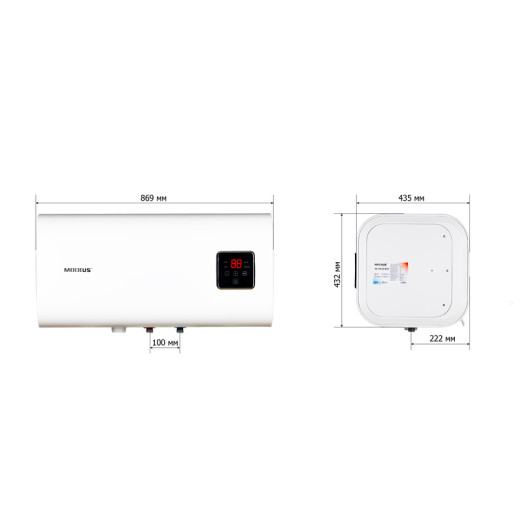 Водонагрівач "Квадрат" Mixxus EWH-14080 CUBE WET(Н) накопичувальний 80л, мокрий тен 2,0kW (WH0615)