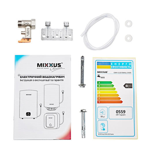Водонагреватель «Над мойкой» MIXXUS EWH-1110 SMALL OVER накопительный 10л, мокрый тэн 1,5kW (WH0606)