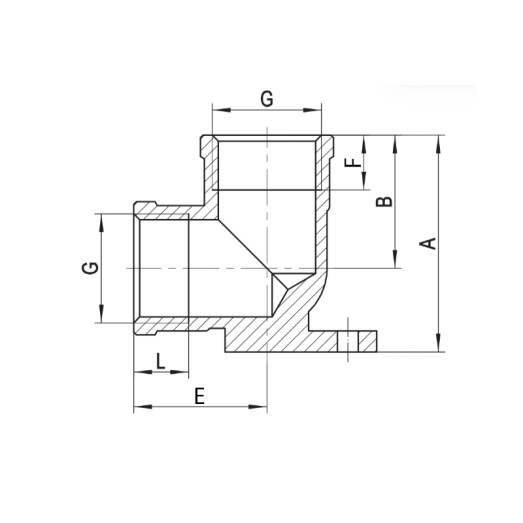 Водорозетка Koer KF.V06FF - 1/2" ВВ (KR3329)