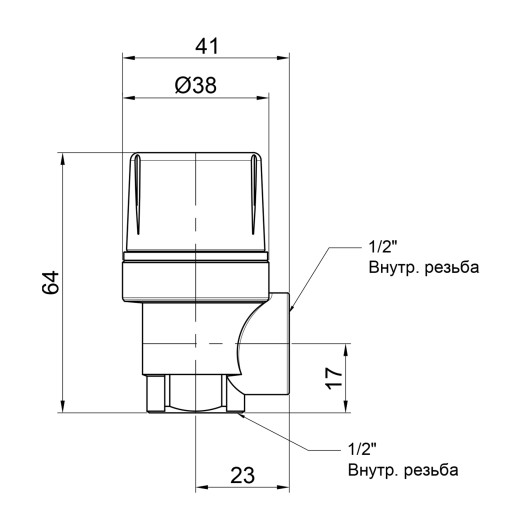 Запобіжний клапан Icma 1/2" ВР 4 бар №241 (91241ADAH)