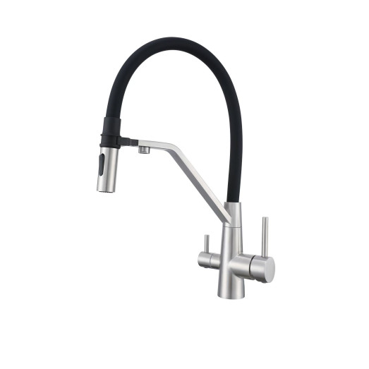 Змішувач для кухні з підключенням до фільтру FADO Foggia нікель (MIX024011BN)