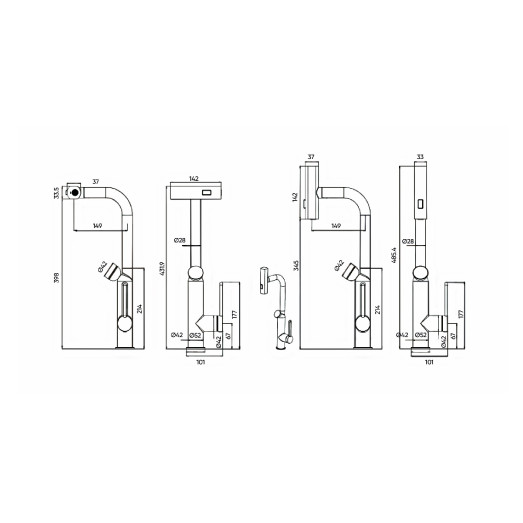 Змішувач для кухні висувний FADO Novara хром (MIX022011C)