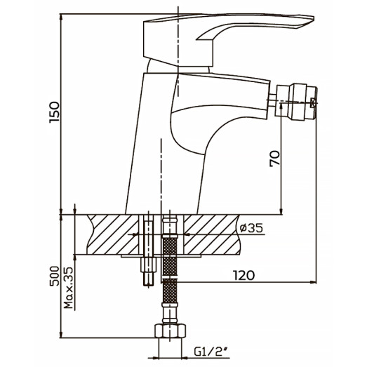 Змішувач для біде Haiba Hansberg 002 (HB0173)