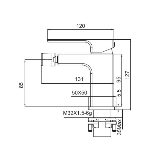 Змішувач для біде Koer KB-20009-01 (KR3504)