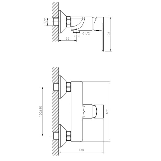 Змішувач для душу Haiba Alex 003 (HB0881)