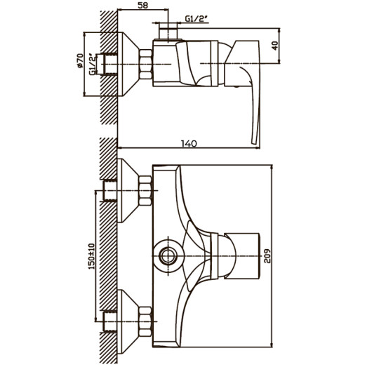 Змішувач для душу Haiba Ceba 003 (HB0027)
