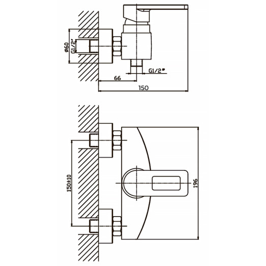 Змішувач для душу Haiba GUDINI 003 (HB0147)