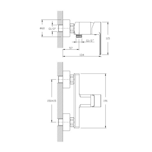 Змішувач для душу Haiba Kubus 003 (HB0797)