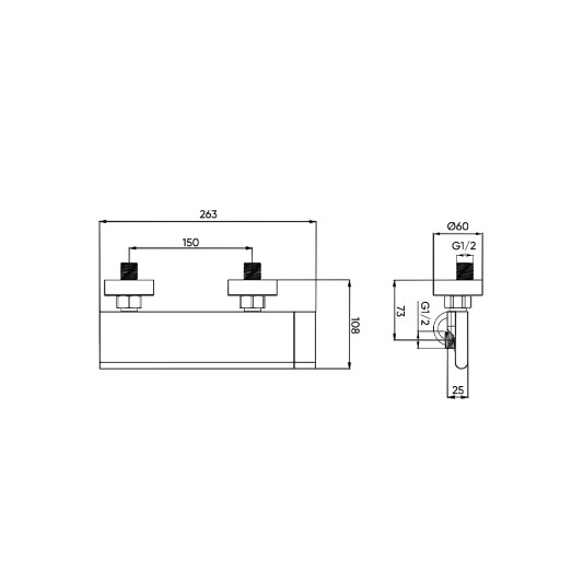 Змішувач для душу в комплекті FADO Tokio хром (MIX0403C)