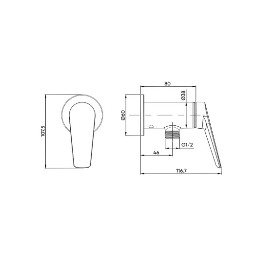 Змішувач для гігієнічного душу FADO Garda матовий чорний (MIX0506B)