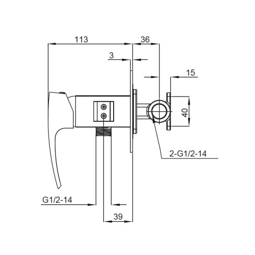 Змішувач для гігієнічного душу Koer KB-23007-05 чорний (KR3469)