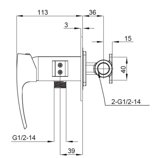 Змішувач для гігієнічного душу Koer KB-23007-07 (колір графіт) (KR5163)