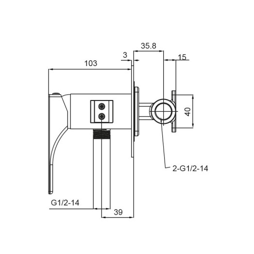 Змішувач для гігієнічного душу Koer KB-23010-01 (KR3496)