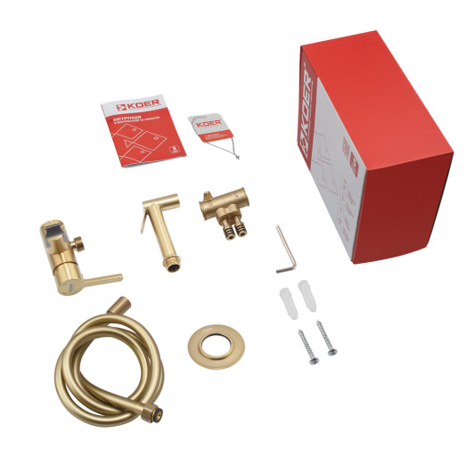 Змішувач для гігієнічного душу Koer KB-23029-12 колір матове золото (KR5504)