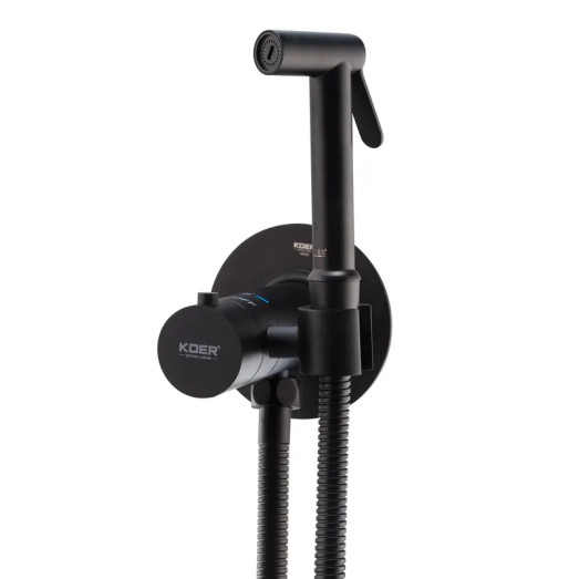 Змішувач для гігієнічного душу Koer KB-24029-05 термостатичний чорний (KR5494)