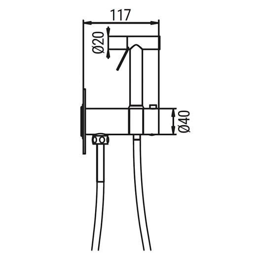 Змішувач для гігієнічного душу Koer KB-24029-05 термостатичний чорний (KR5494)