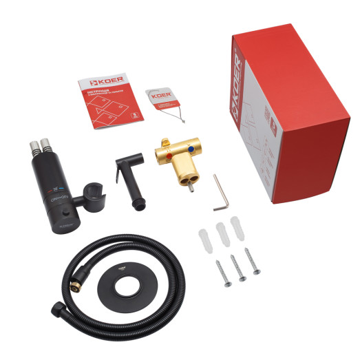 Змішувач для гігієнічного душу Koer KB-24029-05 термостатичний чорний (KR5494)