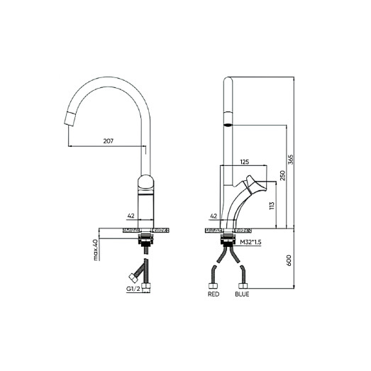 Змішувач для кухні FADO Rossi матовий білий (MIX01201W)