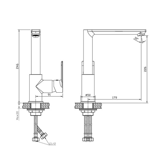 Змішувач для кухні Haiba Alex 018 (HB0890)