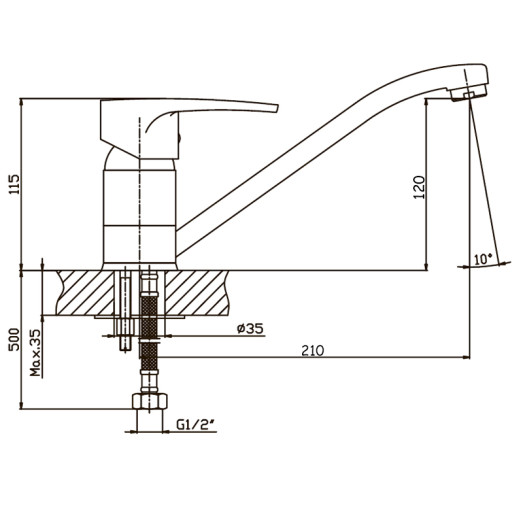 Смеситель для кухни Haiba Ceba 004 (HB0028)
